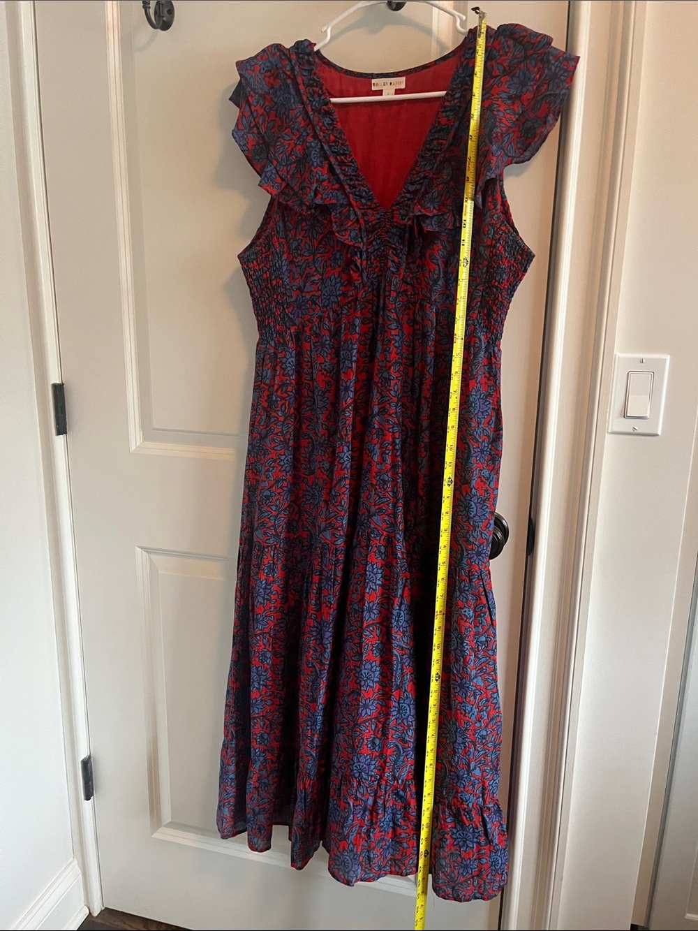 Roller Rabbit Red & Blue Floral Ruffle V-Neck Dress - Picture 7 of 10